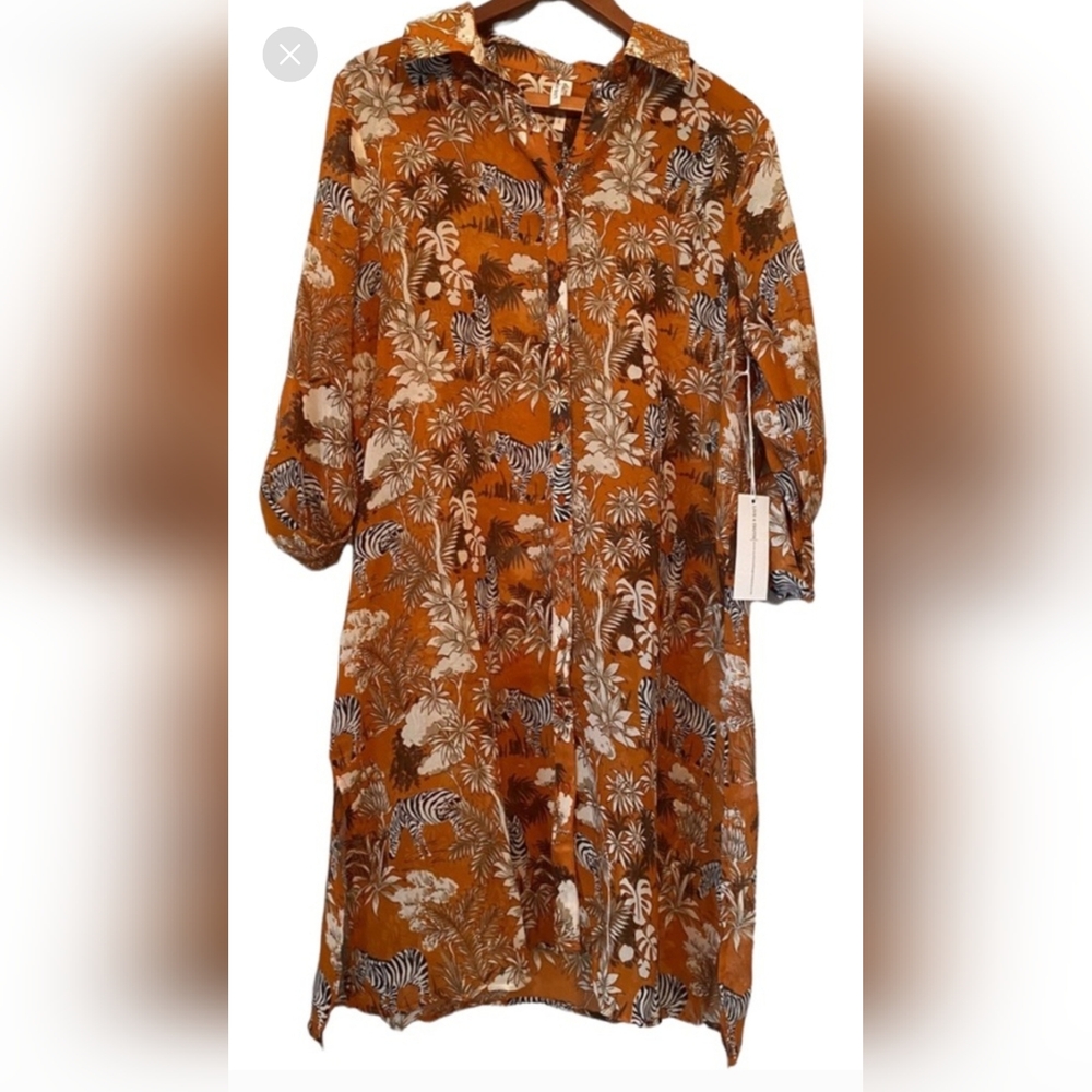 Live 4 Truth Floral Button-Up Dress in Orange and White